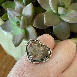 Mushroom Jasper 
Sterling Silver Ring S925 - Size 5